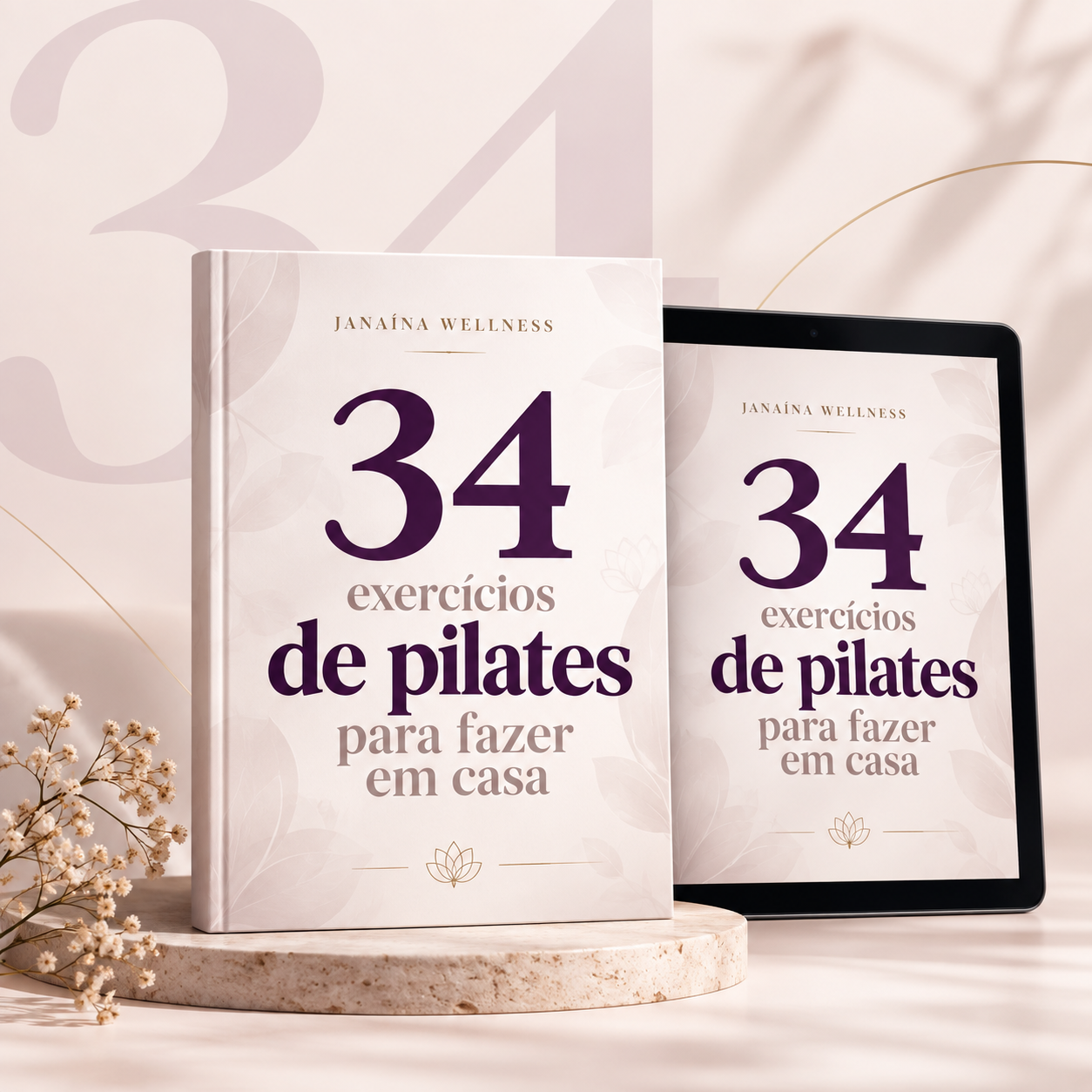 E-book 34 Exercícios de Pilates para Fazer em Casa, da Janaína Wellness